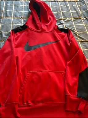 Nike Red and Black Kids Hoodie Sweatshirt